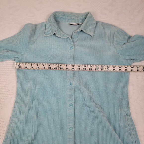 Croft & Barrow women's shirt corduroy shacket side pockets‎ pastel mint size S - Picture 13 of 15